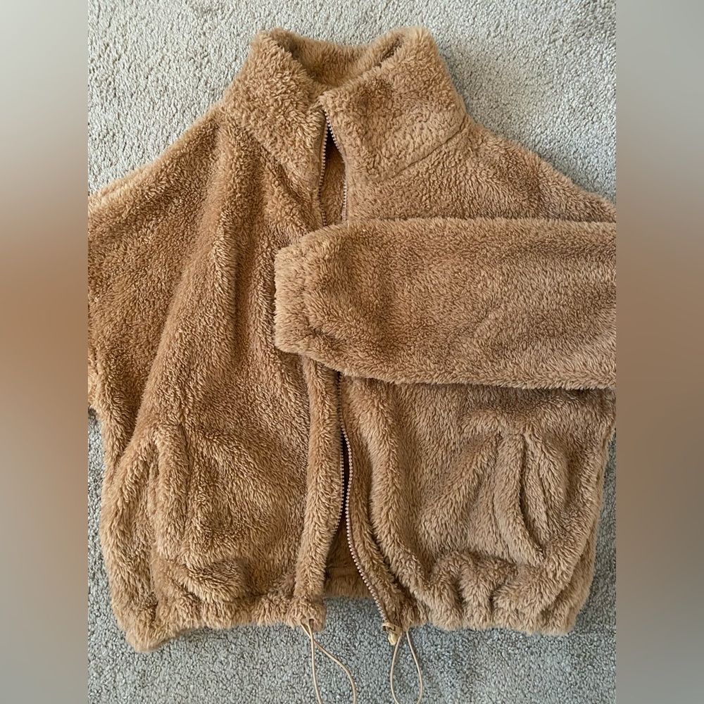 Fuzzy warm brown jacket